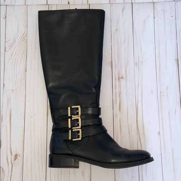 INC Black Wide Calf Leather Riding Boot - Picture 3 of 15